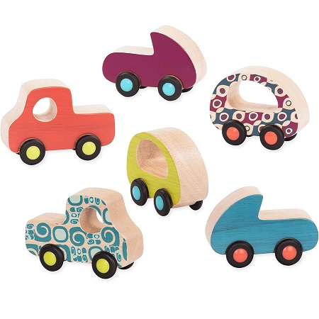 B. Toys – 6 Little Toy Cars – Colorful Car Play Set for Toddlers