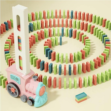 Domino Train Toys for Girls 3+ Year Old Kids Stacking Dominoes Games