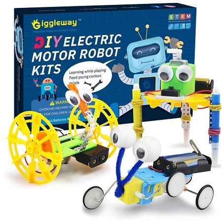 Giggleway Electric Motor Robotic Science Kits, DIY STEM Toys for Kids, Building Science Experiment Kits for Boys and Girls-Doodling, Balance Car