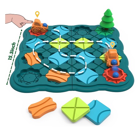 Kids Toys STEM Board Games – Smart Logical Road Builder Brain Teasers Puzzles