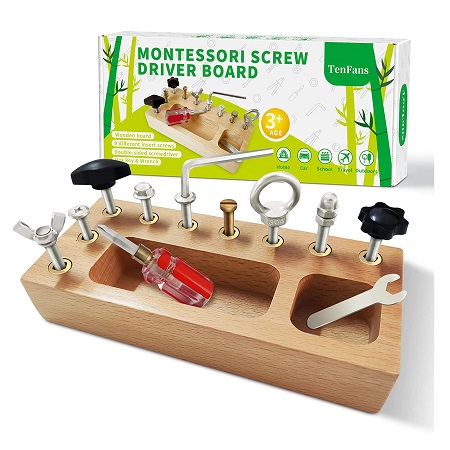 Montessori Toys for 4 Year Old, Montessori Screwdriver Board, Kids Wooden Toys