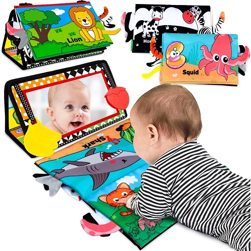 Aboosam-Baby-Toys-0-6-Months-Tummy-Time-Mirror-Toys-with-Cloth-Books-Teethers