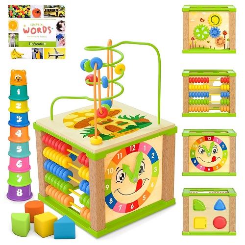 TOYVENTIVE-Wooden-Activity-Cube-Montessori-Toys-for-1-Year-Old-Boy