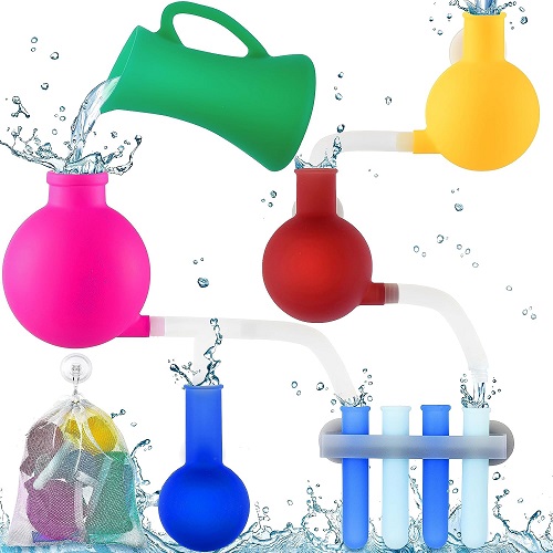 Bath Toys for Kids Ages 4-8 Years with Bathtub Toy Holder, Soft Silicone Bath Toy