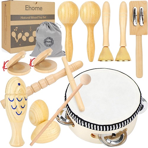 Ehome Musical Instruments for Toddlers 1-3, Wooden Percussion Kids Instruments, Musical Toys for Kids