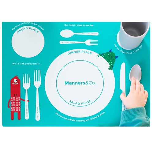 Kids Table Mat for Toddlers & Young Kids (Washable) This Homeschool Montessori Placemat Helps Teach Table Manners & Etiquette