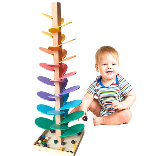 Rainbow Musical Tree Building Blocks Toy Ball Drop Toy for Kids