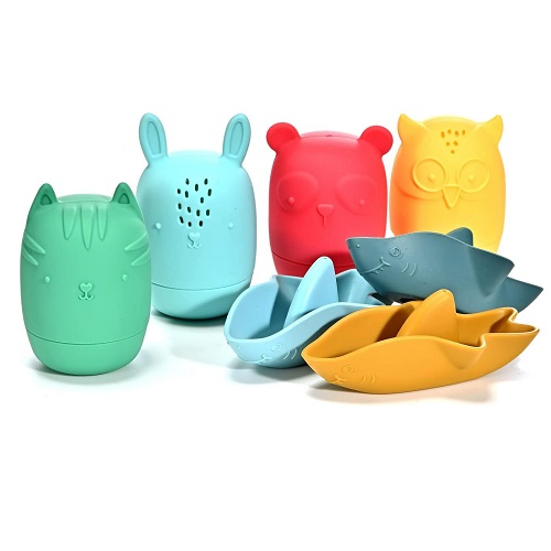 Silicone Bath Toy Set for Babies and Toddlers - Perfect for Bath