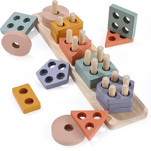 Educational Montessori Wooden Sorting & Stacking Toy