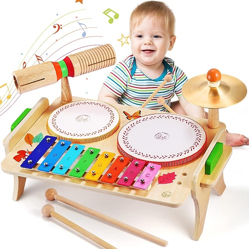Wingyz Kids Drum Set 7 In 1 Montessori Preschool Musical Toys