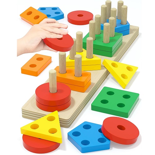 Colorful Wooden Sorting & Stacking Toy