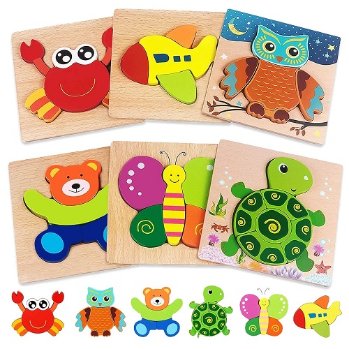 6 Pack Animal Jigsaw Toddler Puzzles