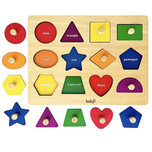 9. Dailyfunn Montessori Shape Peg Puzzle
