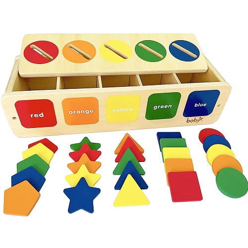 Dailyfunn Montessori Toys Color&Shape Sorting Learning Matching Box for Baby Toddlers 1-3 Year Old