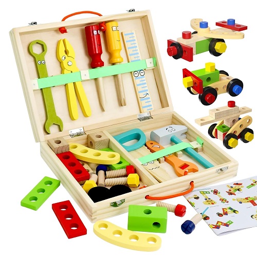 Kids Toddler Toys Age 2-4 Learning Montessori Toys for Boy Girl Gifts,Wooden Educational Stem Construction Toys