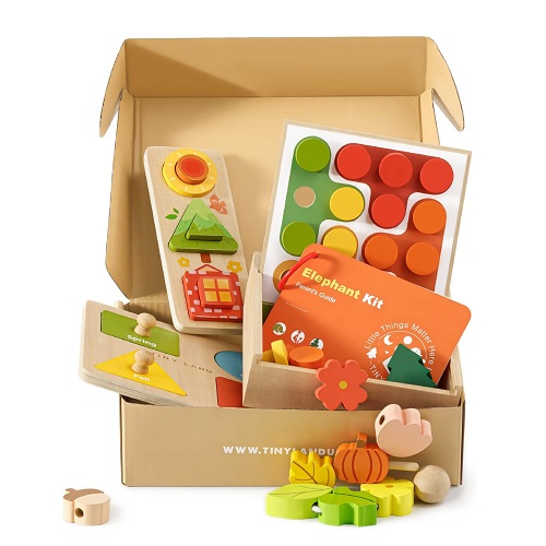 Tiny Land 4 in 1 Montessori Toys for 2 Year Old - Develop Fine Motor and Cognitive Skills