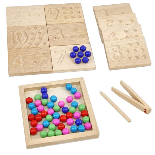 3. Montessori Math Beads Counting Toy