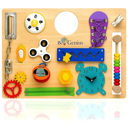 begenius Busy Board for Toddlers Montessori Busy Board for 1 2 3 4 5 up to 8 Years