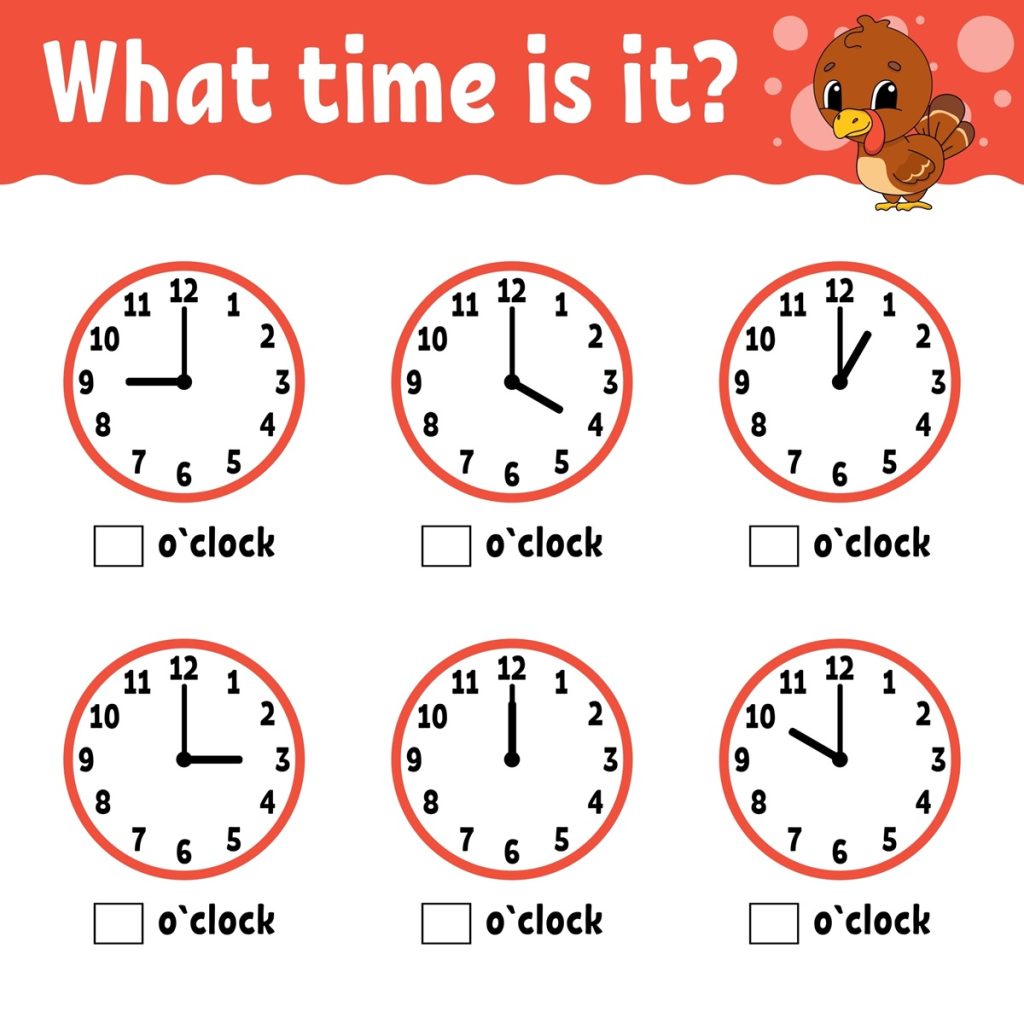 Cute what time is it worksheet for kids